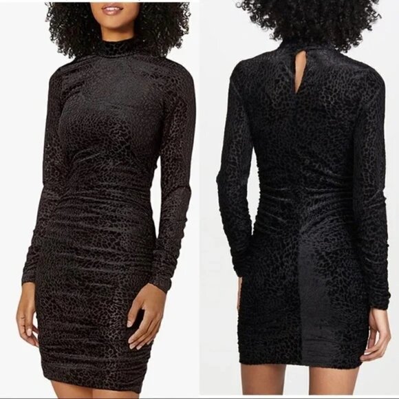 New LIKELY Leopard Burnout Velvet Wylie Black Bodycon Mini Cocktail Dress NWT 10 - Picture 10 of 17